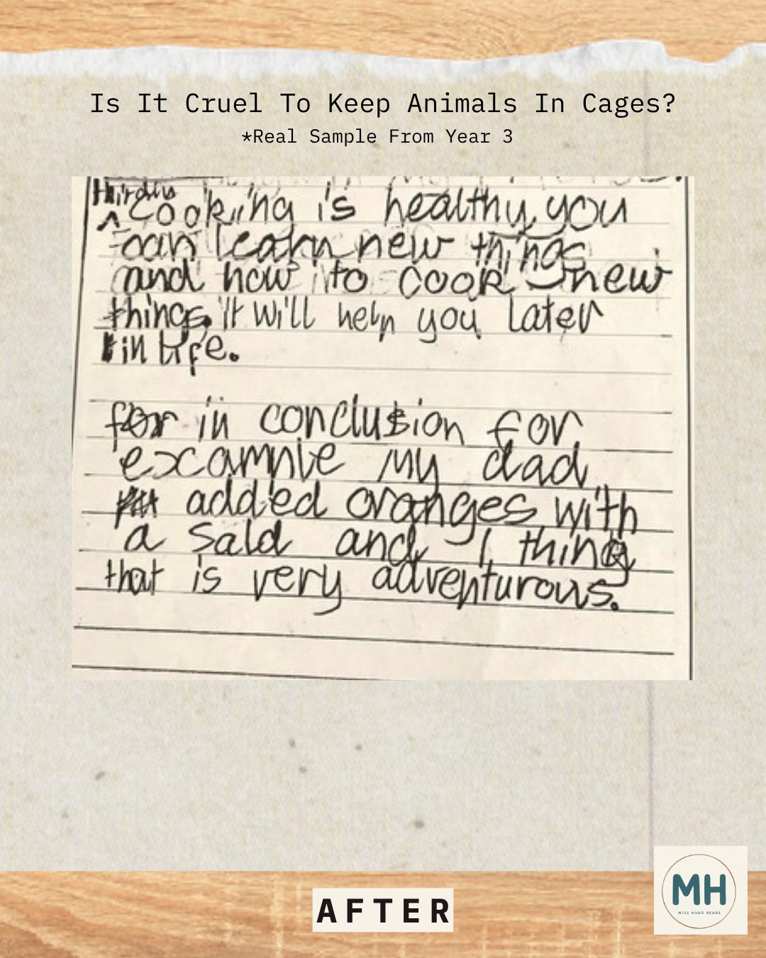 After, page 2 of 2: a paragraph starting Thirdly, then a closing paragraph starting In conclusion with a personal example.